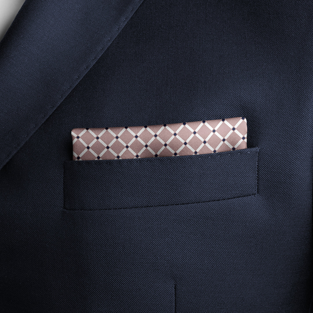Men's Pocket Square Set - Navy / Lime