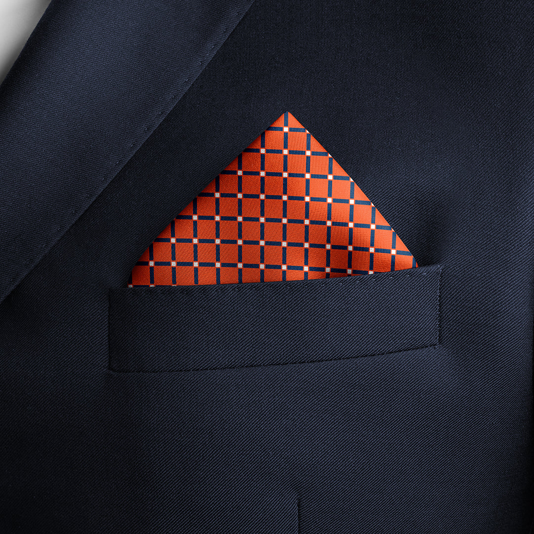 Men's Pocket Square Set - Orange / Green