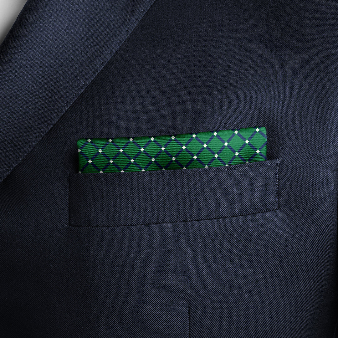 Men's Pocket Square Set - Pink / Green