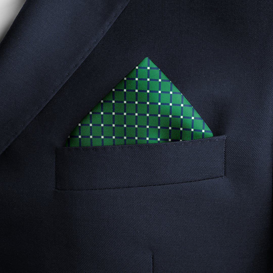 OXO Neckerchief / Pocket Square - Pink/Green