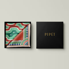 Men's Pocket Square Set - Orange / Green