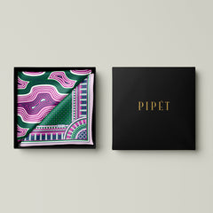 Men's Pocket Square Set - Pink / Green
