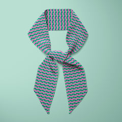 Twist Mini Scarf - Mauve / Green