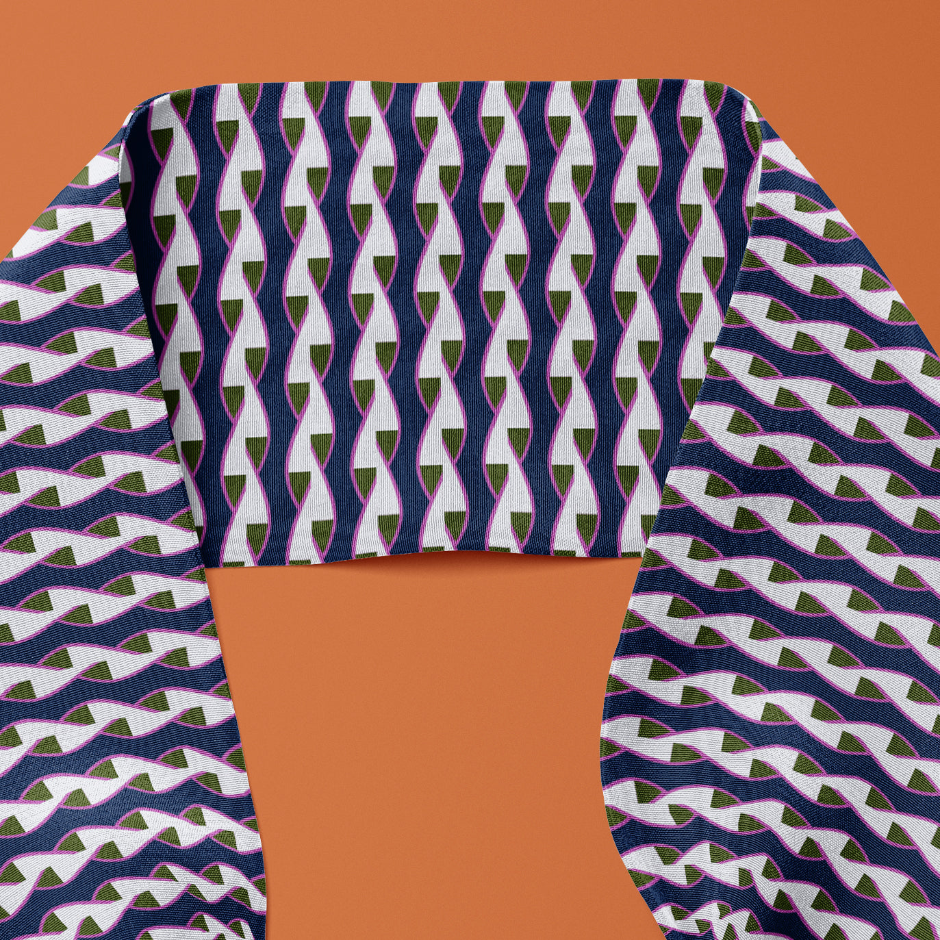 Twist Mini Scarf - Navy / Grey