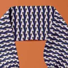 Twist Mini Scarf - Navy / Grey