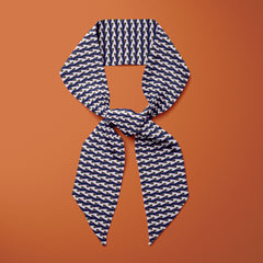 Twist Mini Scarf - Navy / Grey