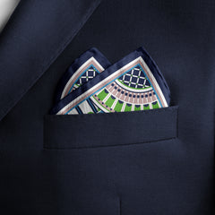 OXO Neckerchief / Pocket Square - Navy/Lime