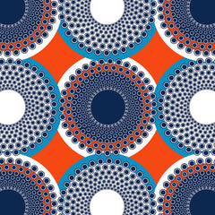 Perls 90cm Square Scarf - Orange / Blue
