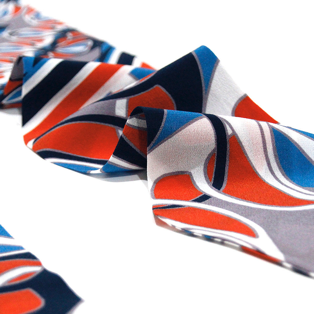 Warner Skinny Necktie - Blue / Orange
