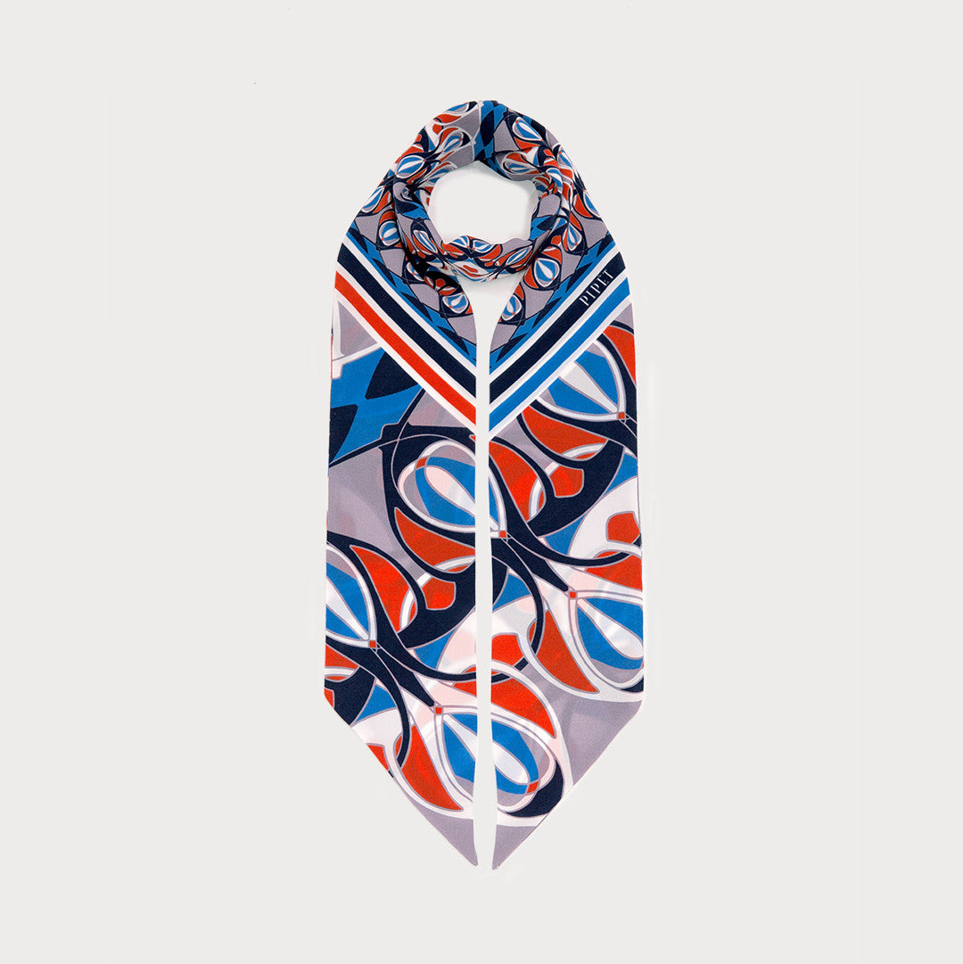 Warner Skinny Necktie - Blue / Orange