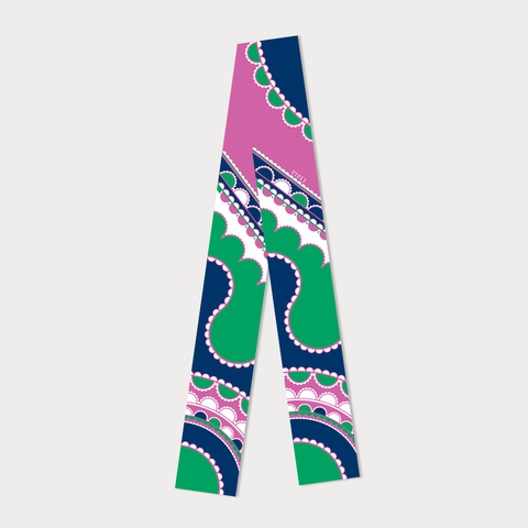 Barbican Skinny Scarf - Mauve / Green