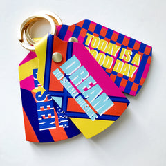 Key rings from the Dream No Small Dreams collection. Printed Leather Key Ring, Made from recycled leather in the UK.