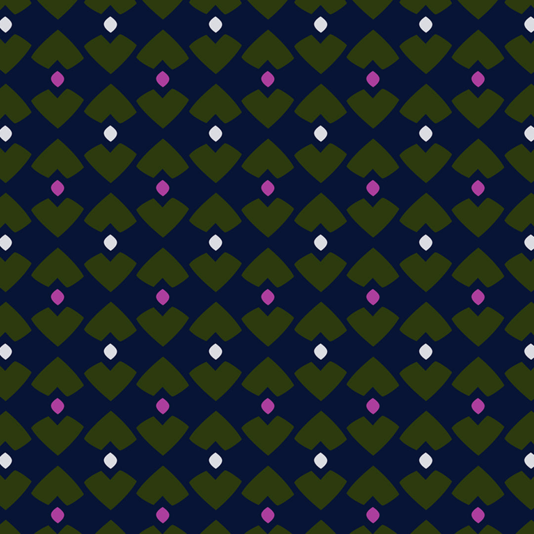 Pipet Design Graphica mini scarf, Mauve and Navy printed silk