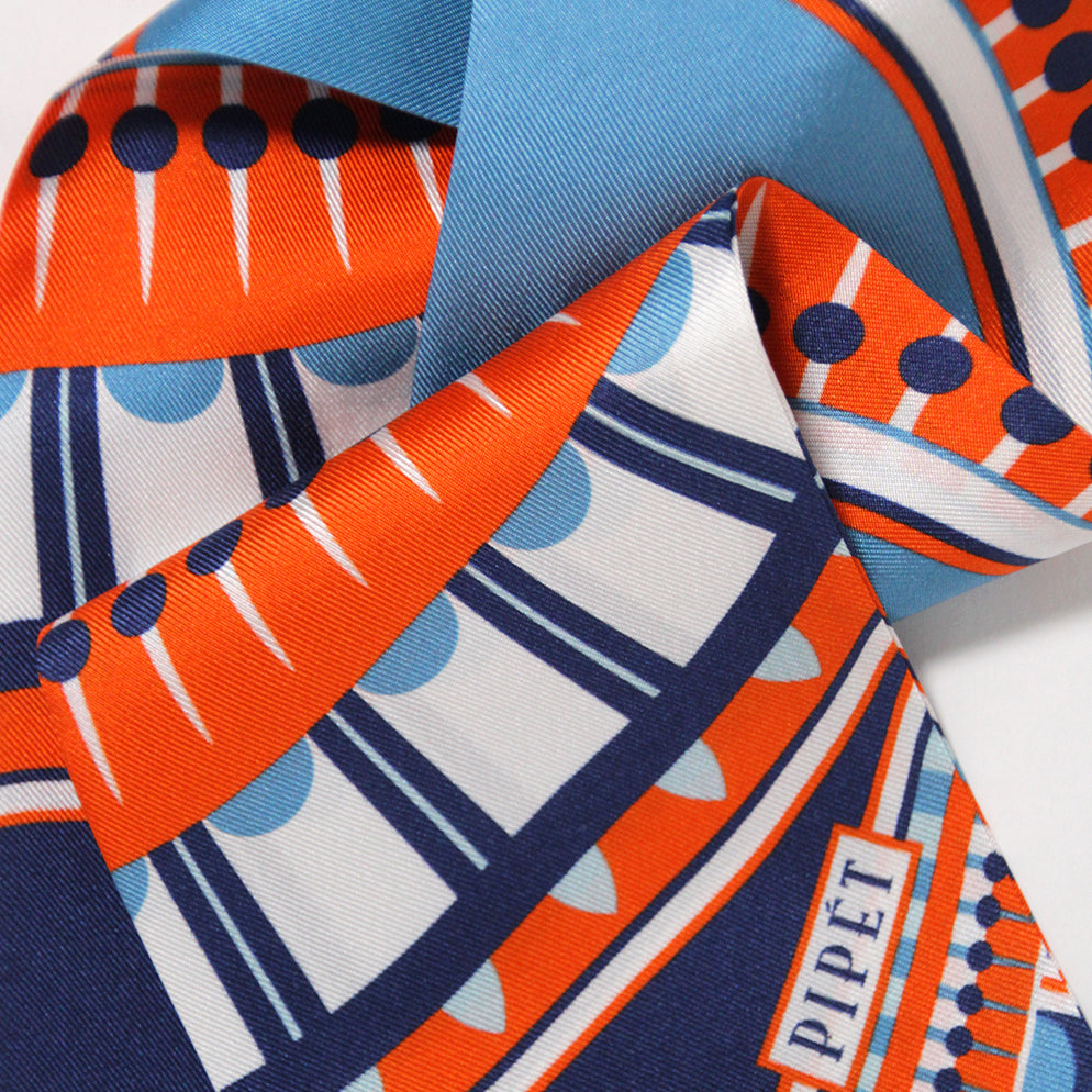 OXO Skinny Scarf - Orange/Blue