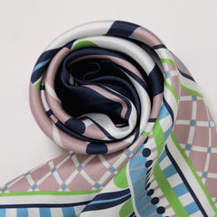 OXO 90cm Square Scarf - Navy / Lime