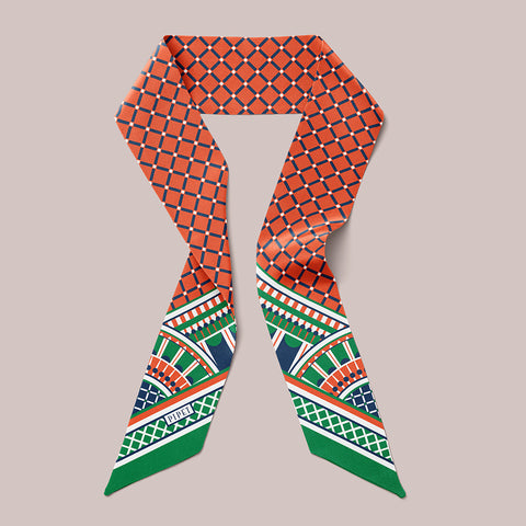 OXO Mini Scarf - Orange/Green