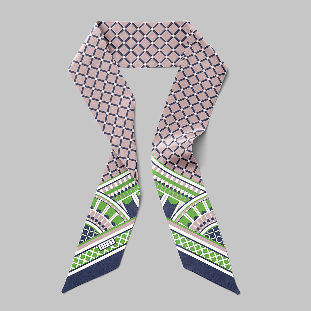 OXO Mini Scarf - Navy / Lime