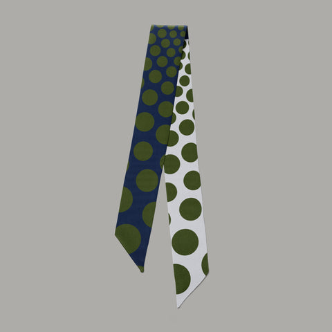 Polka Mini Scarf - Mauve / Green