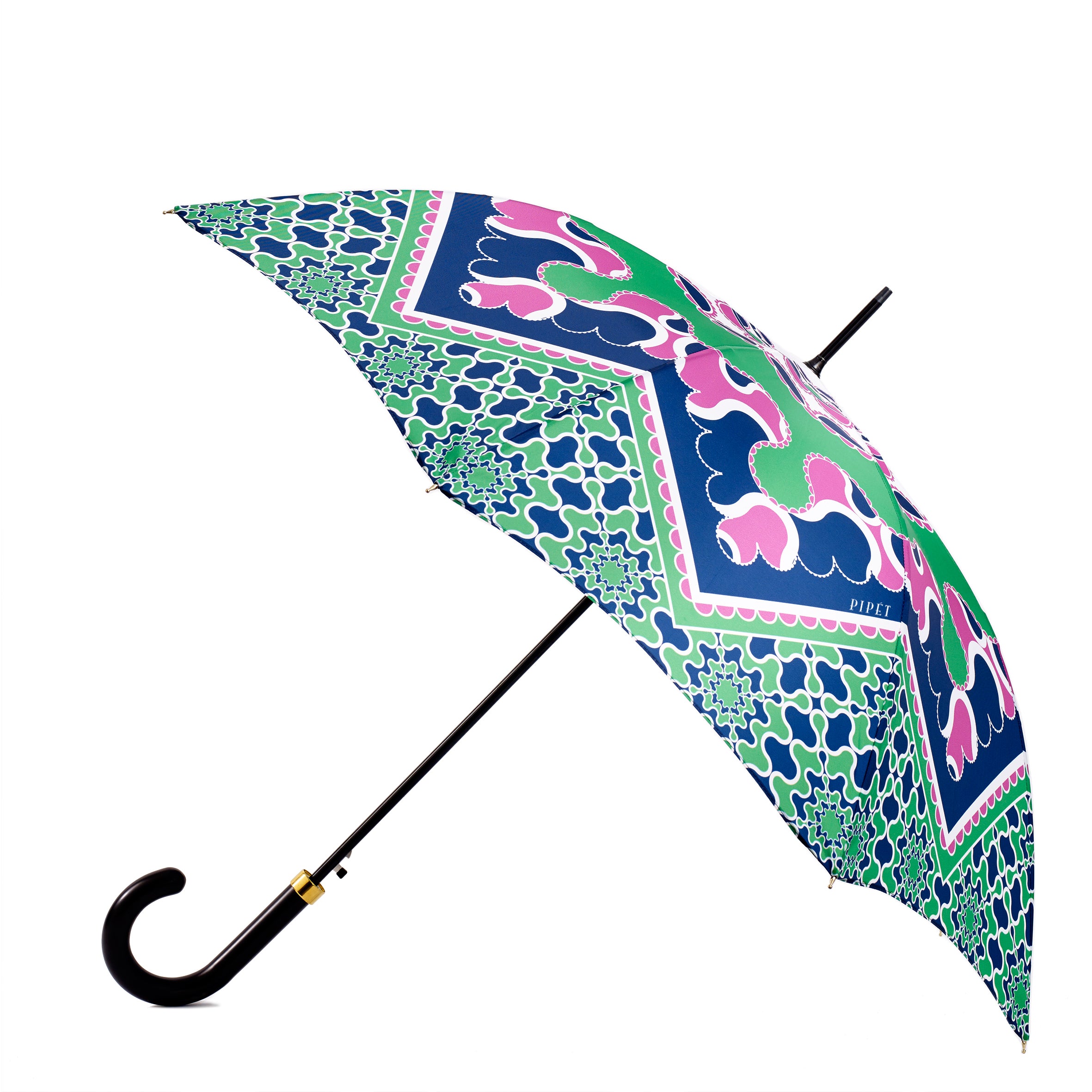 Pipet Full length Mauve and Green Ladies Umbrella, Made in UK
